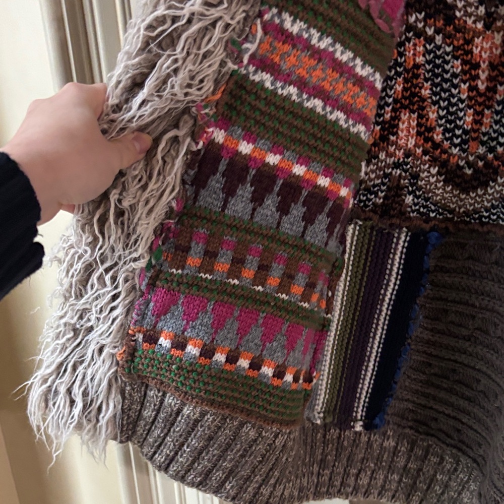 Desigual Multicolor Patchwork Cardigan with Belt … - image 5